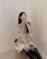 【MADE】タートルネックニットミニワンピース