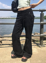 Runho Banding Back Pocket Bootcut Pants