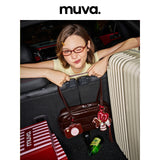 muva. Dundan Bag, Oil‑Wax Leather Strap‑Detail Underarm Bag, Large‑Capacity Premium‑Feel Niche Shoulder Purse for Women, New Arrival Jul 10