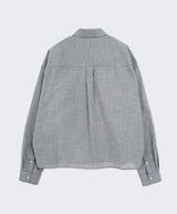 Crop Check Long Sleeve Shirt Cool Gray