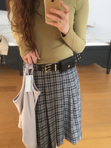 YWD PLAID PLEATS SKIRT (3color)