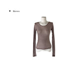 Todu Round See-through Long Sleeve T-Shirt