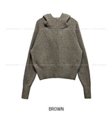 Sein High Neck Hood Knit Cardigan