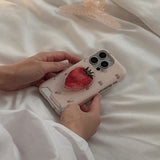 [Mademoment]ストロベリーフラワーパターンデザインアイフォンカードケース