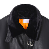 Black leather shirring padding