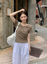 ルーズデイリーラウンド半袖Tシャツ (6color)