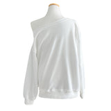 City Metal Eyelet One Off-Shoulder Brushed Sweatshirt