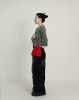 Square pocket balloon fit corduroy pants