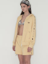 Studded set zip up hoodie - Butter