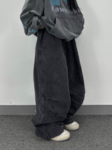 denim washing big balloon pants