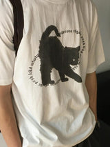 [A-T0139] ブラックキャット半袖Tシャツ