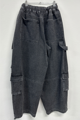 FRONT CARGO BALLOON DENIM PANTS💙🖤 - 2 COLORS