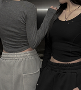 [mnem] sculpted eyelet tee (black)