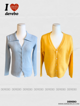 yellow wool lovely long-sleeved cardigan