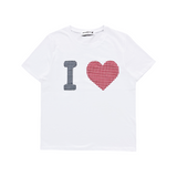 I LOVE CHECK PATTERN T
