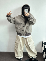 コーデュロイビッグカーゴバルーンロングパンツ 🤍💛💚2カラー
