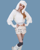 big button belt shorts (2color)