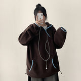  Faure diagonal zipper color scheme line overfit fleece hood