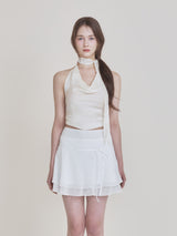 Scarf halter top (Cream)
