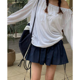 RIBBON SHIRRING SKIRT PANTS