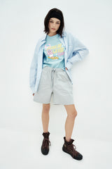 25SS ウーマンサーフィンオパンチュウサギスタンダード半袖Tシャツ スカイブルー