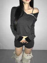 cupid striped hoodie(2 color)  