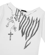 GROOVY ONE SHOULDER TEE_WHITE