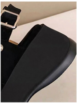FOLD WARMER PLATFORM BELT TWO WAY SANDAL BOOTS (2COLORS!)