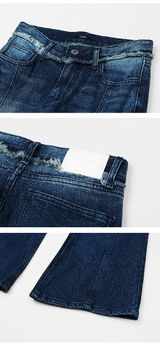 [mnem] incision low bootcut denim (blue)
