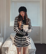 Pierre Stripe Set-up Flare Skirt