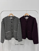 STRIPE TWEED CARDIGAN