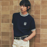 ballast athletic ringer knit sweat navy