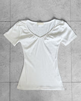 SUGAR SHIRRING SLIM SHORT SLEEVE T-SHIRT