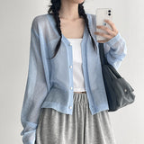 [Linen Cardigan☀️] シースルー カーディガン、キューブ サマー カーディガン(12 colors)
