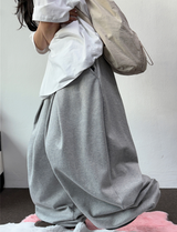 ストリング 🤎 オーバーロングワイドクロスプレートバルーンロングパンツ🤎🤍🩶🖤 - 4 カラーズ