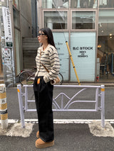 Clang wool striped cardigan