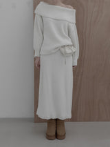 Roto Loose Fit Knit Off-Shoulder Top