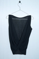 Dual-Way Layered Wrap Top (Black)