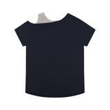 (DUC) BB Layered One-Shoulder T-Shirt Dark Navy