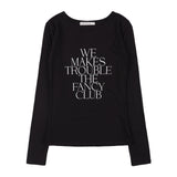 "We Makes Trouble" ログスリーブTシャツ (ブラック) F25QB099