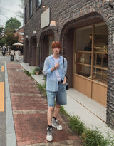Breeze Cutoff Denim Bermuda Pants