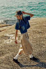 (W) A WESTERN CROPPED DENIM SHIRT