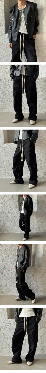 [UNISEX] フラップストリングカーゴバンディングパンツ (2color)
