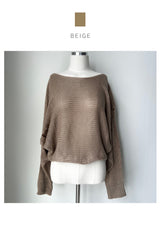  Bohemian damage crop long sleeve knit (5 colors)