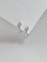 [silver 925]ミニキュービックイヤリングアンドネックレスセット