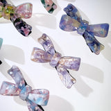 Marble ribbon hairclip (6color)