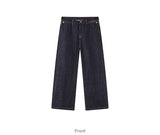 FMACM Checkered Spliced Bare Denim Trousers