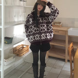 Kumu Nordic Round Collar Two-Way Knit Zip-Up