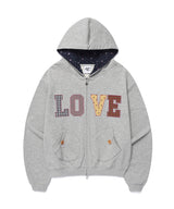 APPLIQUE LOVE ZIP UP HOODIE(CV2GFFM486A)