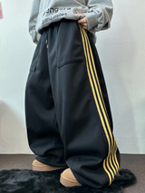 フリース❤トラックビッグポケットロングワイドバルーンパンツ 🖤🩶💛4カラー